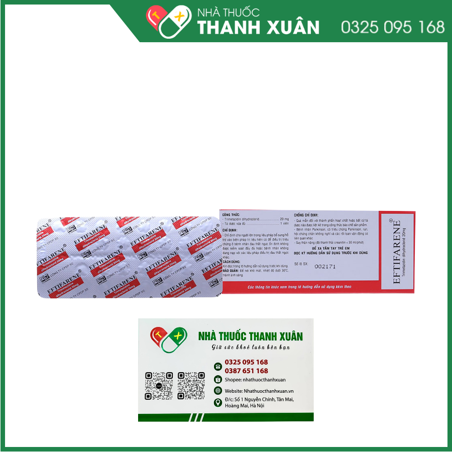 Eftifarene 20mg trị đau thắt ngực (2 vỉ x 30 viên)